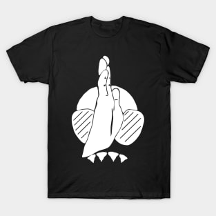 White hand signal for shark, scuba diver design T-Shirt